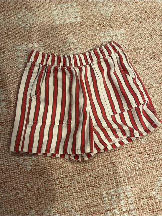 Cotton On Kids Other - Girls' Red and White Striped Elastic-Waist Shorts